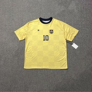 Aime Leon Dore Yellow Tee with Navy Accents